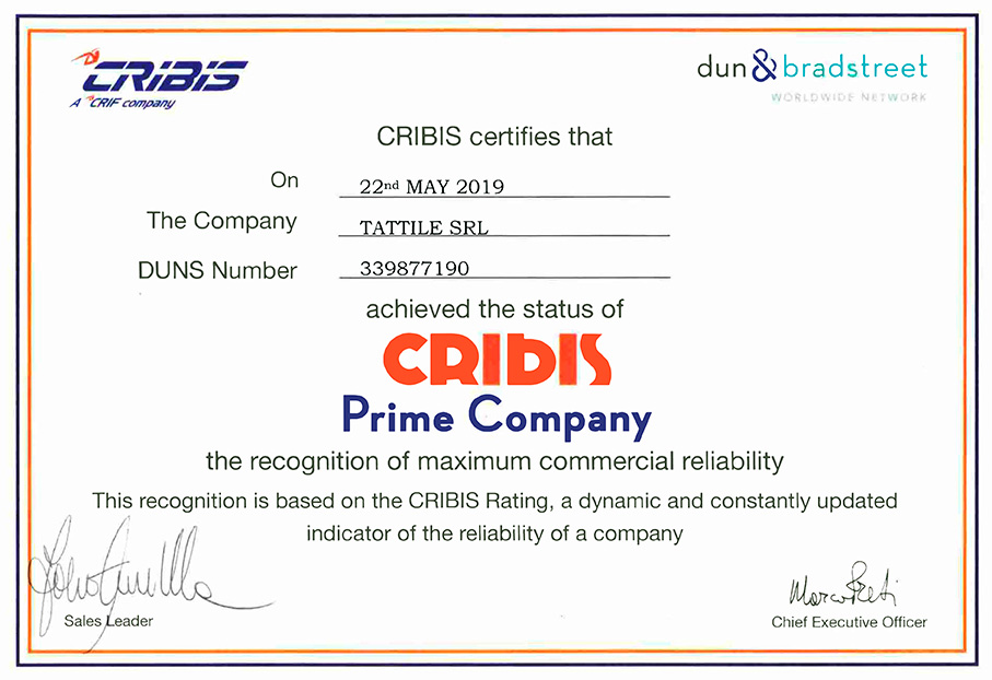 Tattile_CRIBIS_Rating Tattile_CRIBIS_Rating