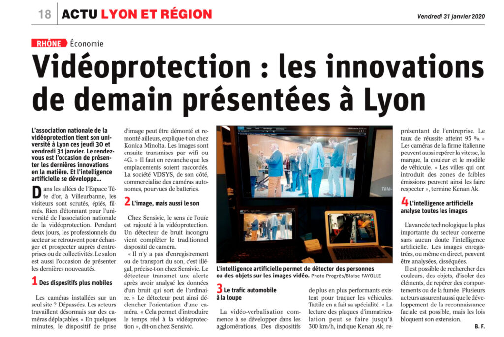 Le Progres de Lyon about Tattile