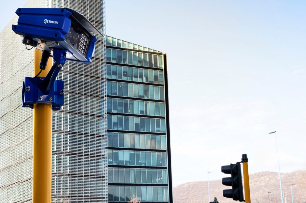 Cameras on top of traffic light