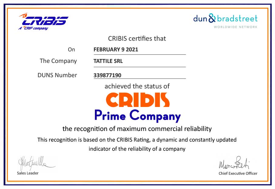 Tattile_CRIBIS_Rating_2021 Tattile_CRIBIS_Rating_2021